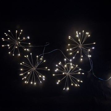 Brilagi - Guirnalda navideña LED para exterior 150xLED 5m IP44 luz blanca fría efecto fuegos artificiales