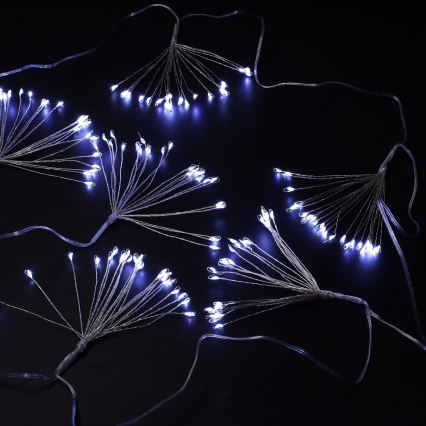 Brilagi - Guirnalda navideña LED para exterior 150xLED 5m IP44 luz blanca fría efecto fuegos artificiales