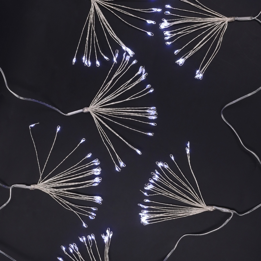 Brilagi - Guirnalda navideña LED para exterior 150xLED 5m IP44 luz blanca fría efecto fuegos artificiales