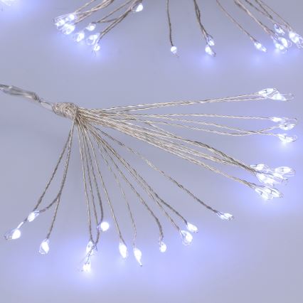 Brilagi - Guirnalda navideña LED para exterior 150xLED 5m IP44 luz blanca fría efecto fuegos artificiales