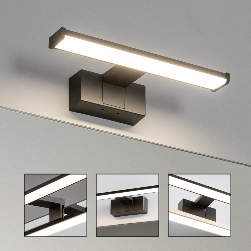 Brilagi - Iluminación LED 3 en 1 para espejo de baño VESTRA LED/6W/230V 30 cm IP44 negro