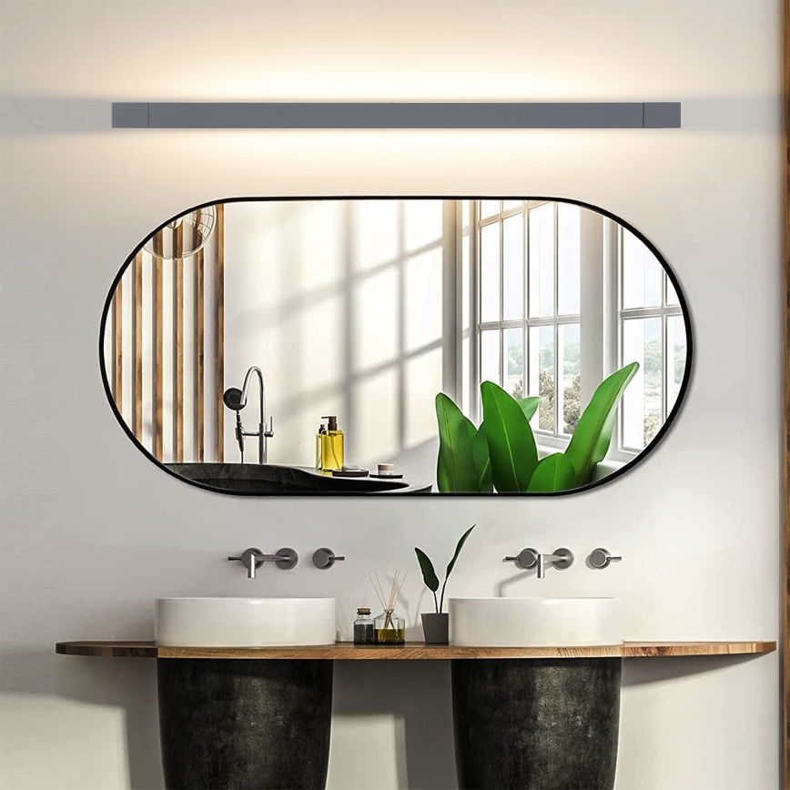 Brilagi - Iluminación LED para espejo de baño AQUA LINE LED/24W/230V 90 cm IP44 antracita CRI 90