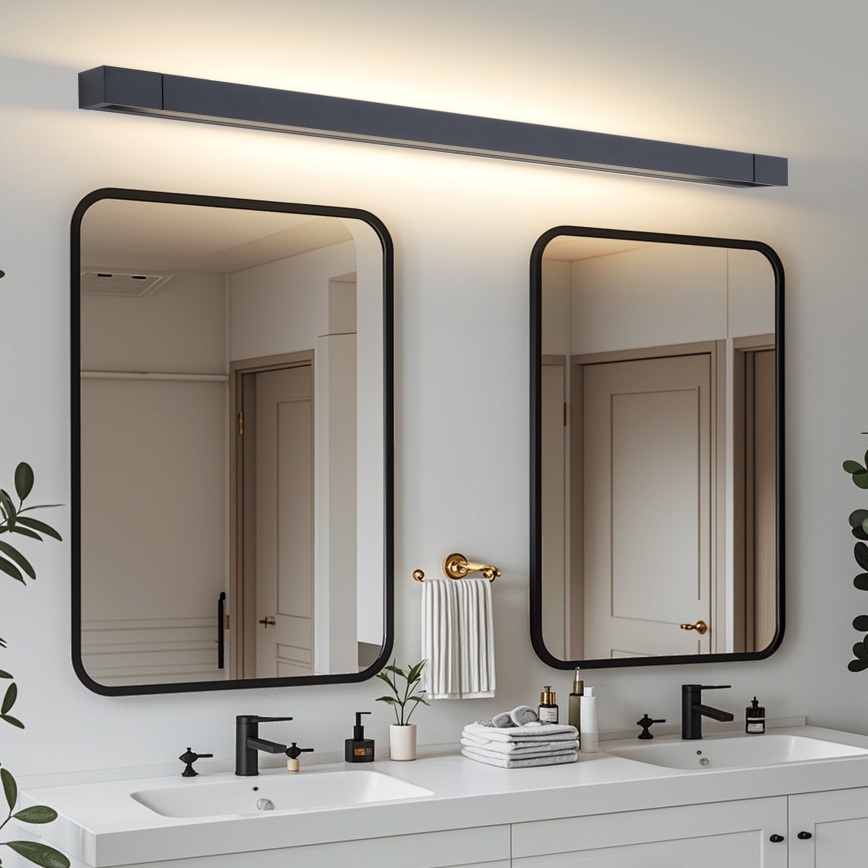 Brilagi - Iluminación LED para espejo de baño AQUA LINE LED/36W/230V 120 cm IP44 negra CRI 90