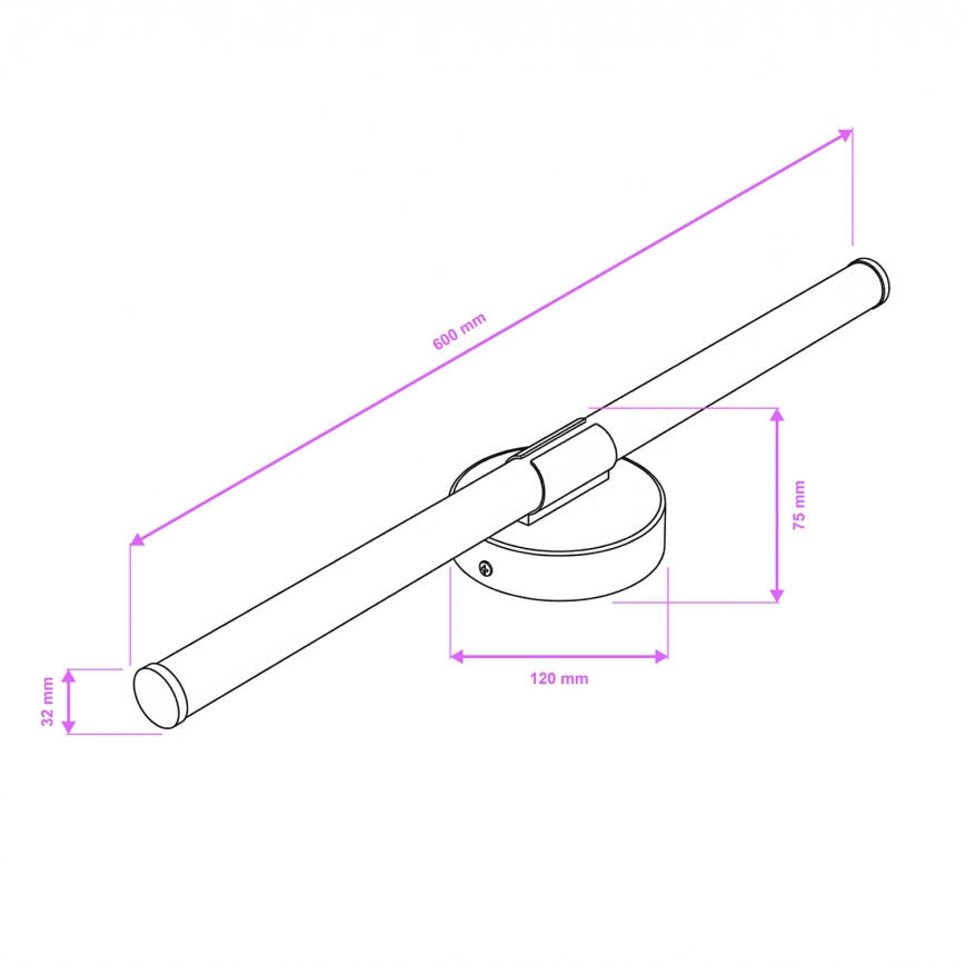 Brilagi - Iluminación LED para espejo de baño LARA LED/10W/230V 60 cm IP44 cromo brillante