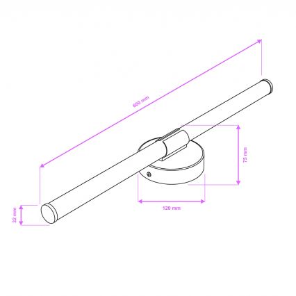 Brilagi - Iluminación LED para espejo de baño LARA LED/10W/230V 60 cm IP44 negro