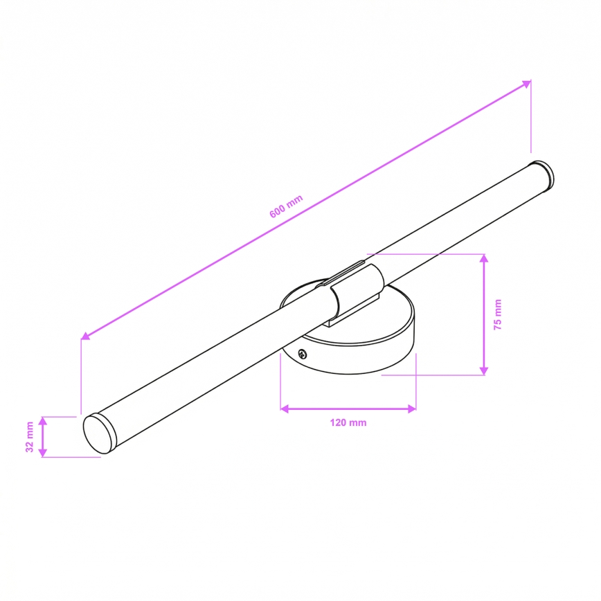 Brilagi - Iluminación LED para espejo de baño LARA LED/10W/230V 60 cm IP44 negro