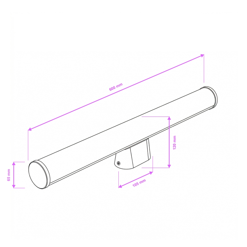 Brilagi - Iluminación LED para espejo de baño TUBE LED/15W/230V 3000/4000/6500K IP44 cromo brillante