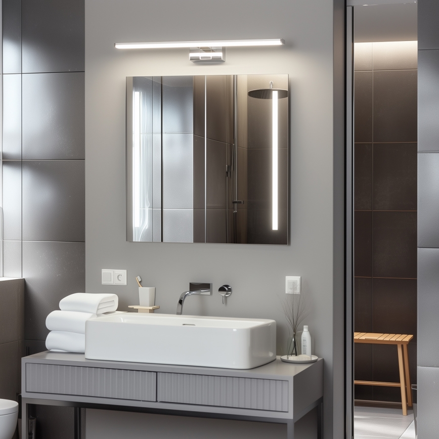 Brilagi - Luz LED para espejo de baño 3 en 1 VESTRA LED/12W/230V 60 cm IP44 cromo brillante