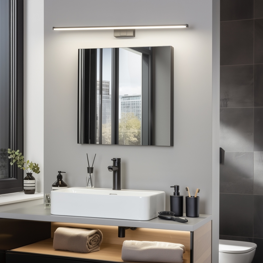 Brilagi - Iluminación LED para espejo de baño 3 en 1 VESTRA LED/15W/230V 80 cm IP44 negra