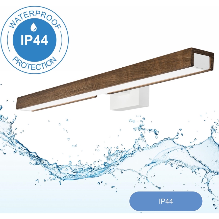 Brilagi - Iluminación LED para espejos de baño WOODY MIRROR LED/12W/230V 60 cm IP44 roble/blanco