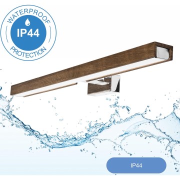 Brilagi - Iluminación LED para espejos de baño WOODY MIRROR LED/12W/230V 60 cm IP44 roble/cromo brillante