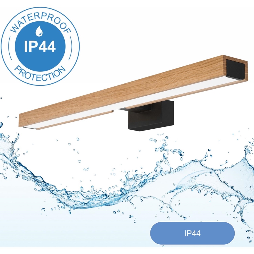 Brilagi - Iluminación LED para espejos de baño WOODY MIRROR LED/12W/230V 60 cm IP44 roble/negro
