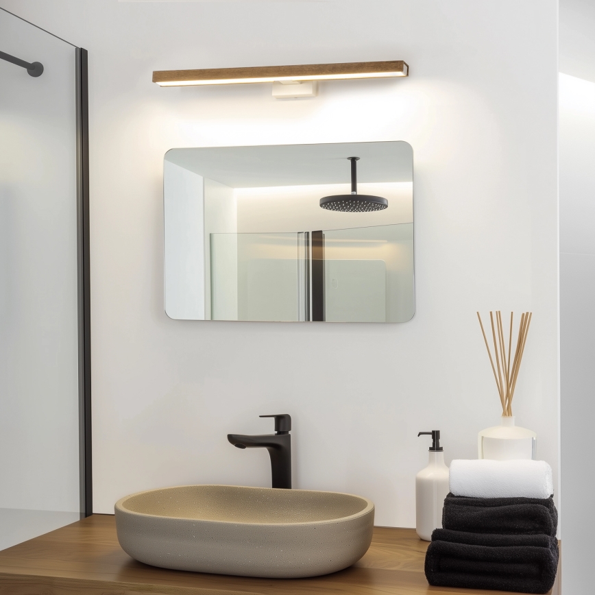 Brilagi - Iluminación LED para espejos de baño WOODY MIRROR LED/12W/230V 60 cm IP44 roble nogal/blanco