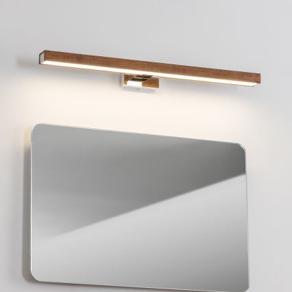 Brilagi - Iluminación LED para espejos de baño WOODY MIRROR LED/12W/230V 60 cm IP44 roble cereza/cromo brillante