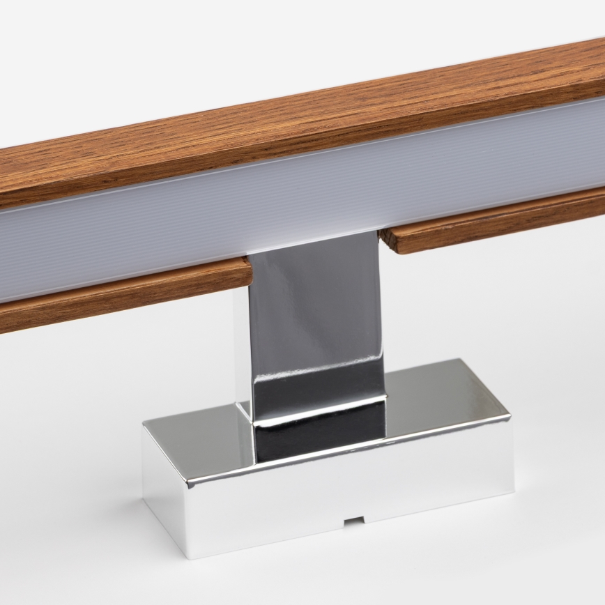 Brilagi - Iluminación LED para espejos de baño WOODY MIRROR LED/12W/230V 60 cm IP44 roble cereza/cromo brillante