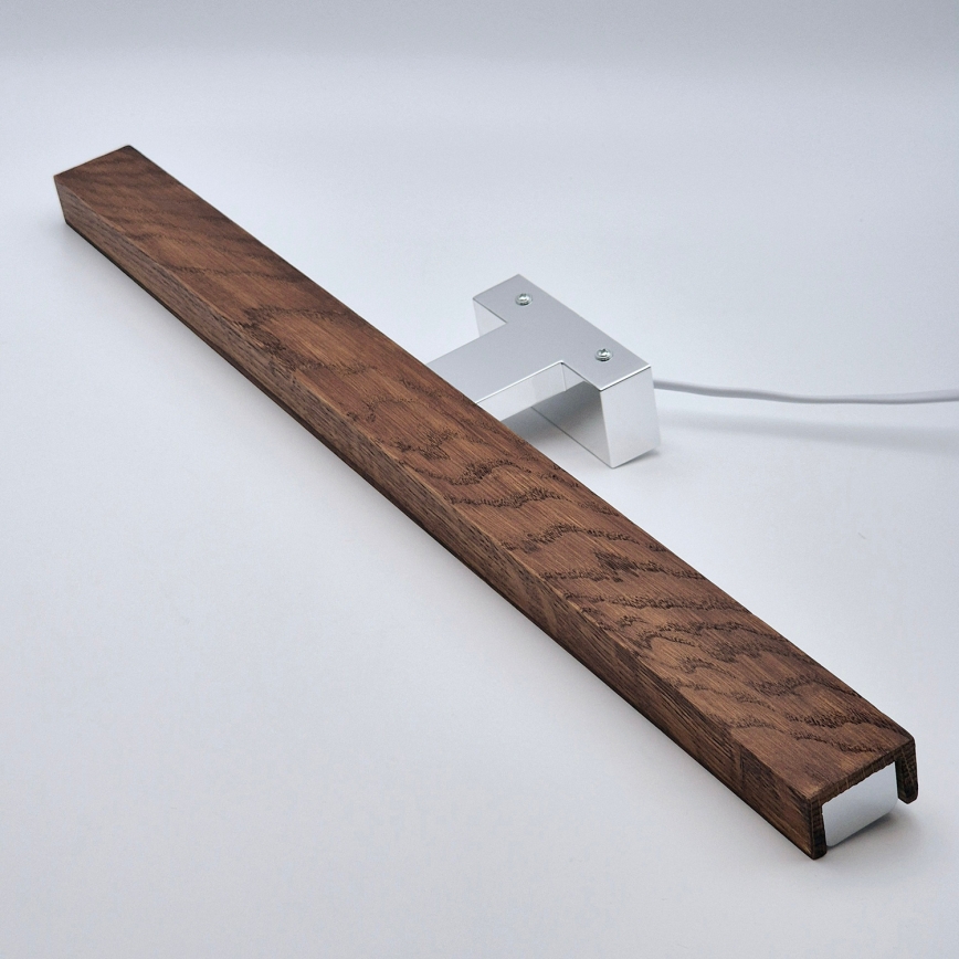 Brilagi - Iluminación LED para espejos de baño WOODY MIRROR LED/12W/230V 60 cm IP44 roble cereza/cromo brillante