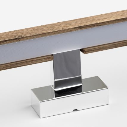 Brilagi - Iluminación LED para espejos de baño WOODY MIRROR LED/12W/230V 60 cm IP44 roble nogal/cromo brillante