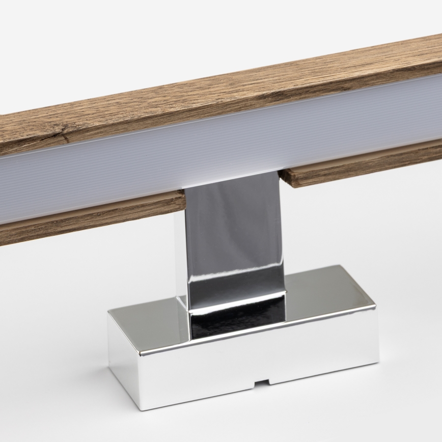 Brilagi - Iluminación LED para espejos de baño WOODY MIRROR LED/12W/230V 60 cm IP44 roble nogal/cromo brillante