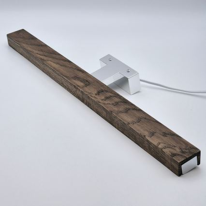Brilagi - Iluminación LED para espejos de baño WOODY MIRROR LED/12W/230V 60 cm IP44 roble nogal/cromo brillante