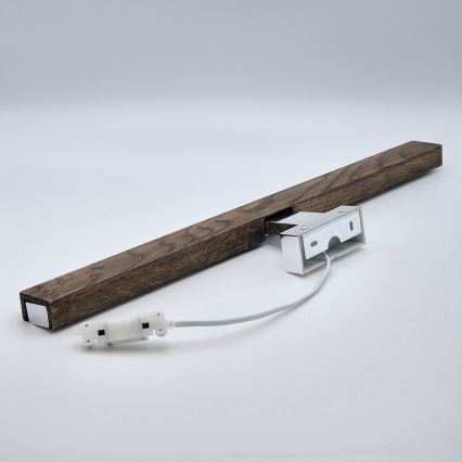 Brilagi - Iluminación LED para espejos de baño WOODY MIRROR LED/12W/230V 60 cm IP44 roble nogal/cromo brillante