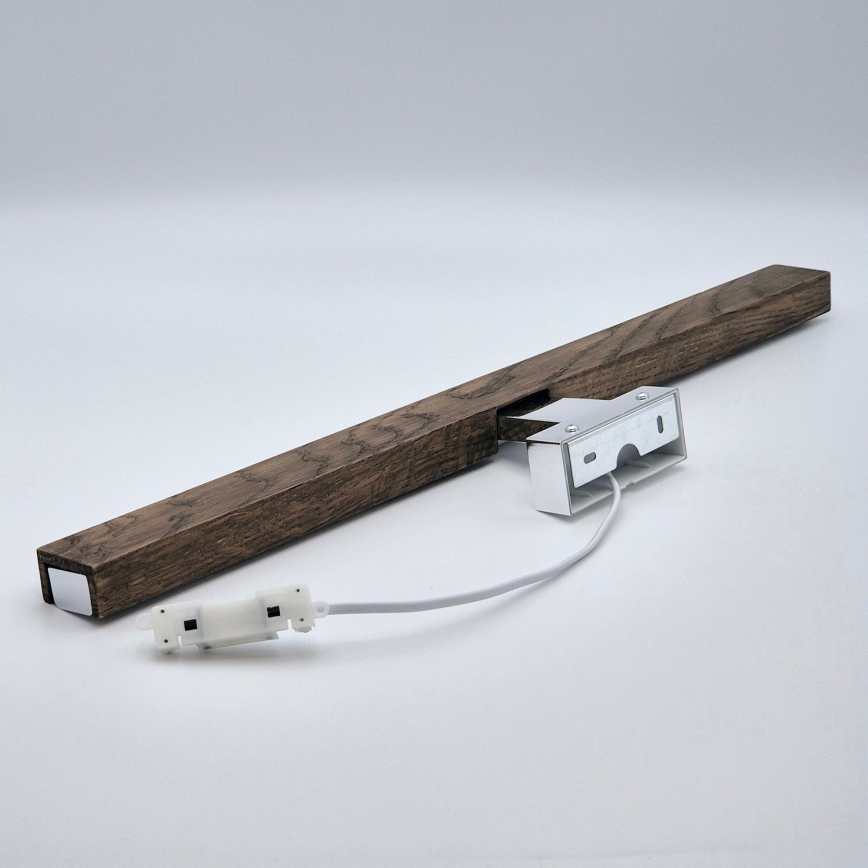 Brilagi - Iluminación LED para espejos de baño WOODY MIRROR LED/12W/230V 60 cm IP44 roble nogal/cromo brillante
