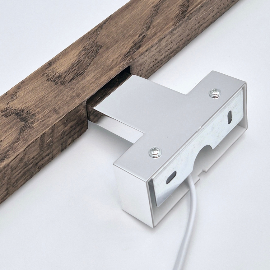 Brilagi - Iluminación LED para espejos de baño WOODY MIRROR LED/12W/230V 60 cm IP44 roble nogal/cromo brillante
