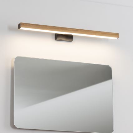 Brilagi - Iluminación LED para espejos de baño WOODY MIRROR LED/12W/230V 60 cm IP44 roble/negro