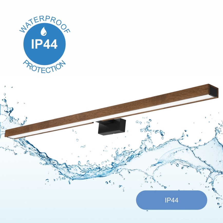 Brilagi - Iluminación LED para espejos de baño WOODY MIRROR LED/15W/230V 90 cm IP44 roble cereza/negro