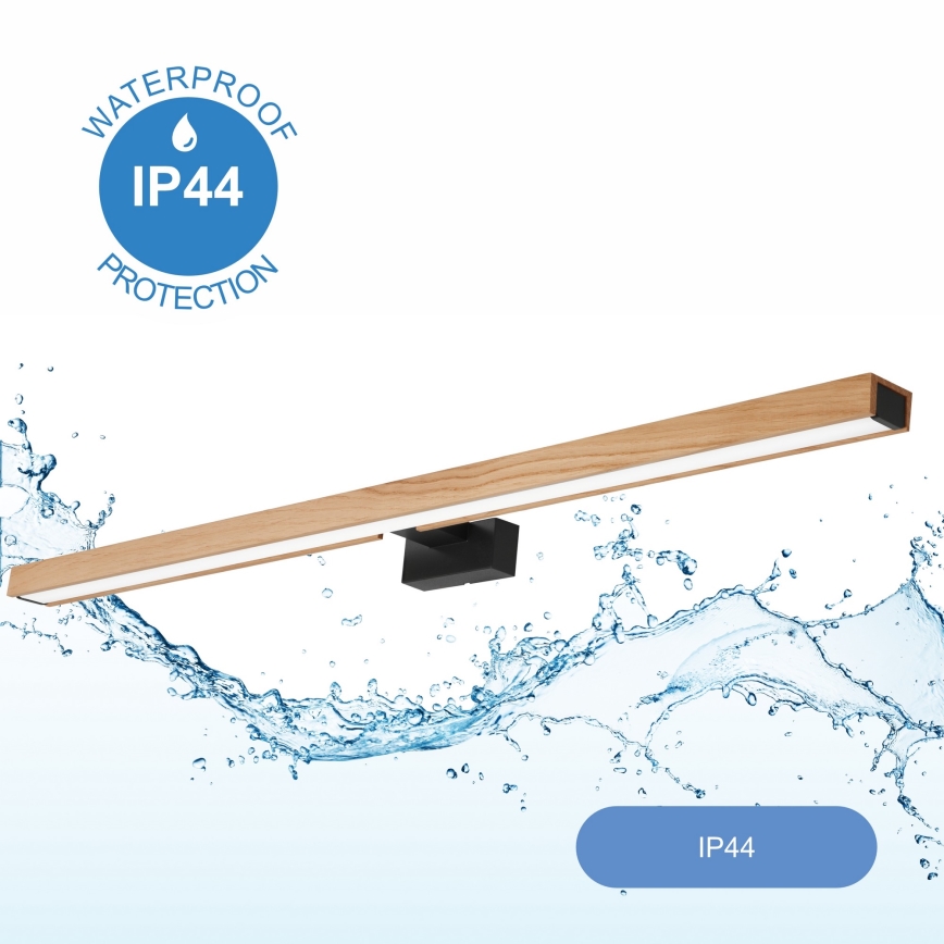 Brilagi - Iluminación LED para espejos de baño WOODY MIRROR LED/15W/230V 90 cm IP44 roble/negro
