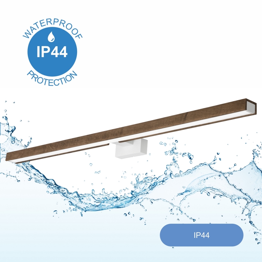 Brilagi - Iluminación LED para espejos de baño WOODY MIRROR LED/15W/230V 90 cm IP44 roble nogal/blanco