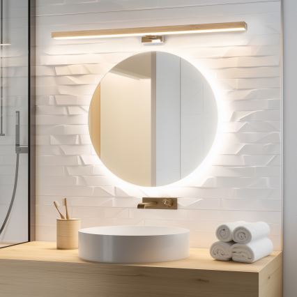 Brilagi - Iluminación LED para espejos de baño WOODY MIRROR LED/15W/230V 90 cm IP44 roble/blanco