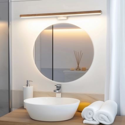 Brilagi - Iluminación LED para espejos de baño WOODY MIRROR LED/15W/230V 90 cm IP44 roble cereza/blanco
