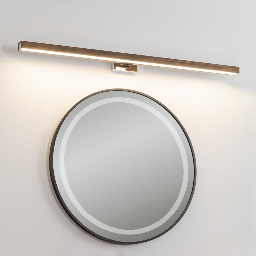 Brilagi - Iluminación LED para espejos de baño WOODY MIRROR LED/15W/230V 90 cm IP44 roble nogal/cromo brillante