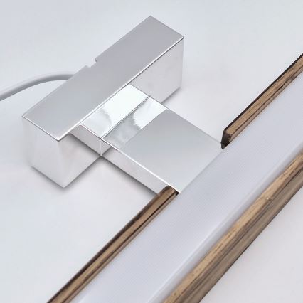 Brilagi - Iluminación LED para espejos de baño WOODY MIRROR LED/15W/230V 90 cm IP44 roble nogal/cromo brillante