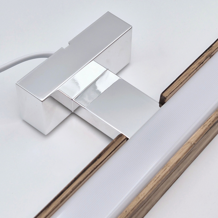 Brilagi - Iluminación LED para espejos de baño WOODY MIRROR LED/15W/230V 90 cm IP44 roble nogal/cromo brillante