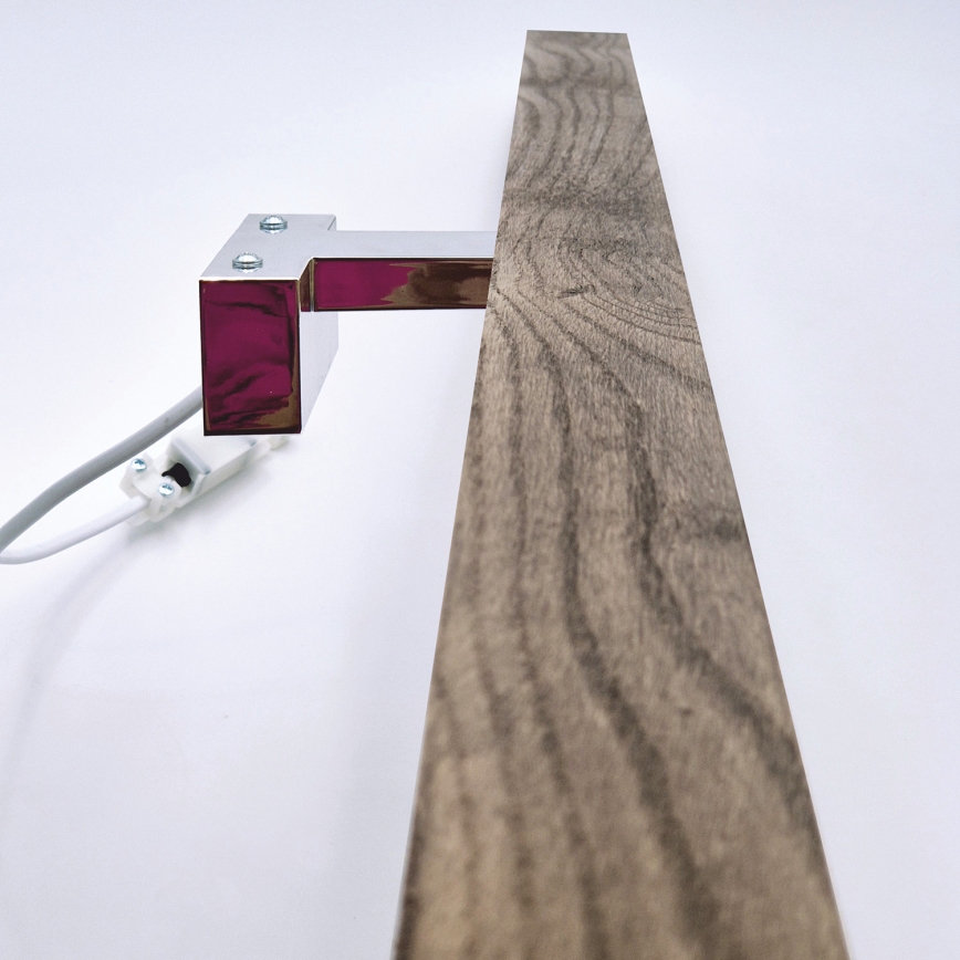 Brilagi - Iluminación LED para espejos de baño WOODY MIRROR LED/15W/230V 90 cm IP44 roble nogal/cromo brillante