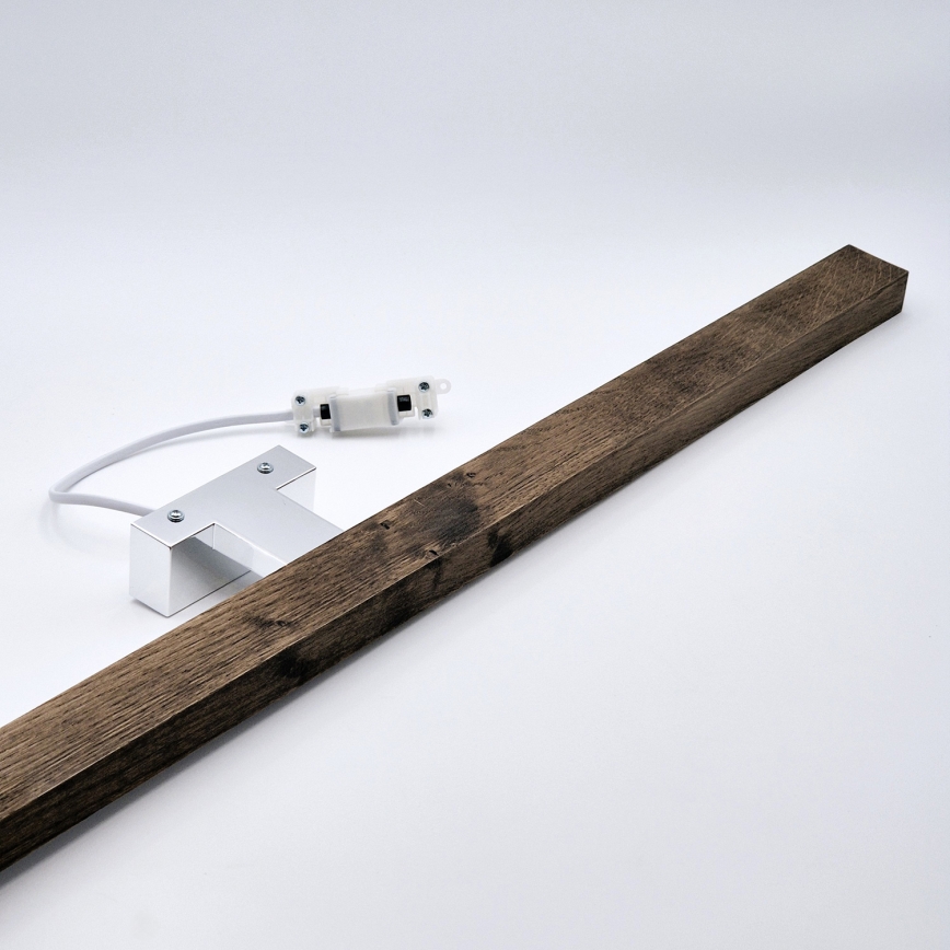 Brilagi - Iluminación LED para espejos de baño WOODY MIRROR LED/15W/230V 90 cm IP44 roble nogal/cromo brillante
