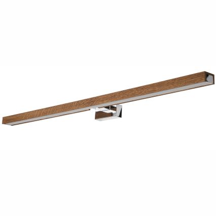 Brilagi - Iluminación LED para espejos de baño WOODY MIRROR LED/15W/230V 90 cm IP44 roble cereza/cromo brillante