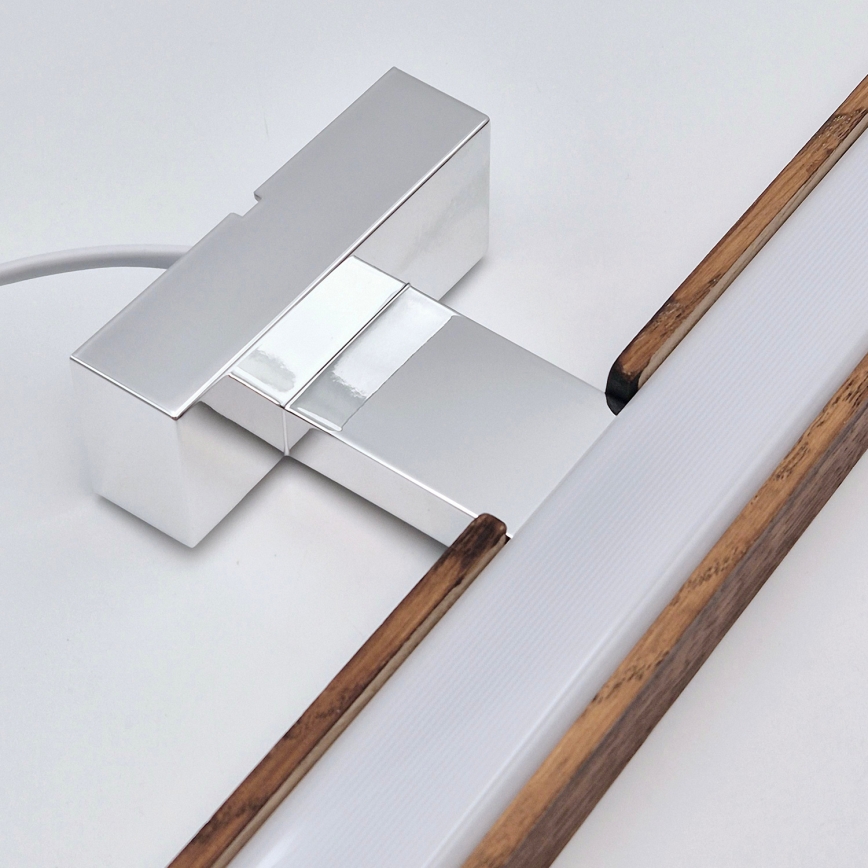 Brilagi - Iluminación LED para espejos de baño WOODY MIRROR LED/15W/230V 90 cm IP44 roble cereza/cromo brillante