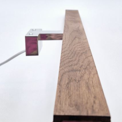Brilagi - Iluminación LED para espejos de baño WOODY MIRROR LED/15W/230V 90 cm IP44 roble cereza/cromo brillante
