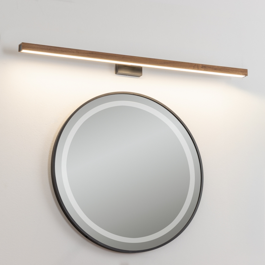 Brilagi - Iluminación LED para espejos de baño WOODY MIRROR LED/15W/230V 90 cm IP44 roble cereza/negro