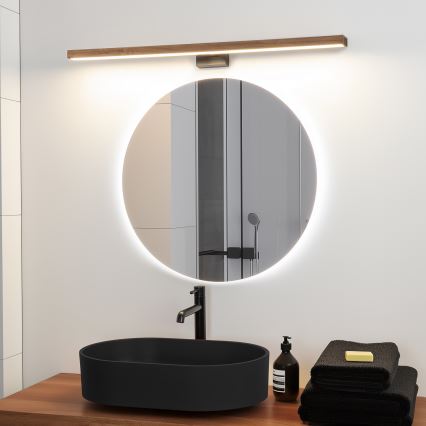 Brilagi - Iluminación LED para espejos de baño WOODY MIRROR LED/15W/230V 90 cm IP44 roble cereza/negro