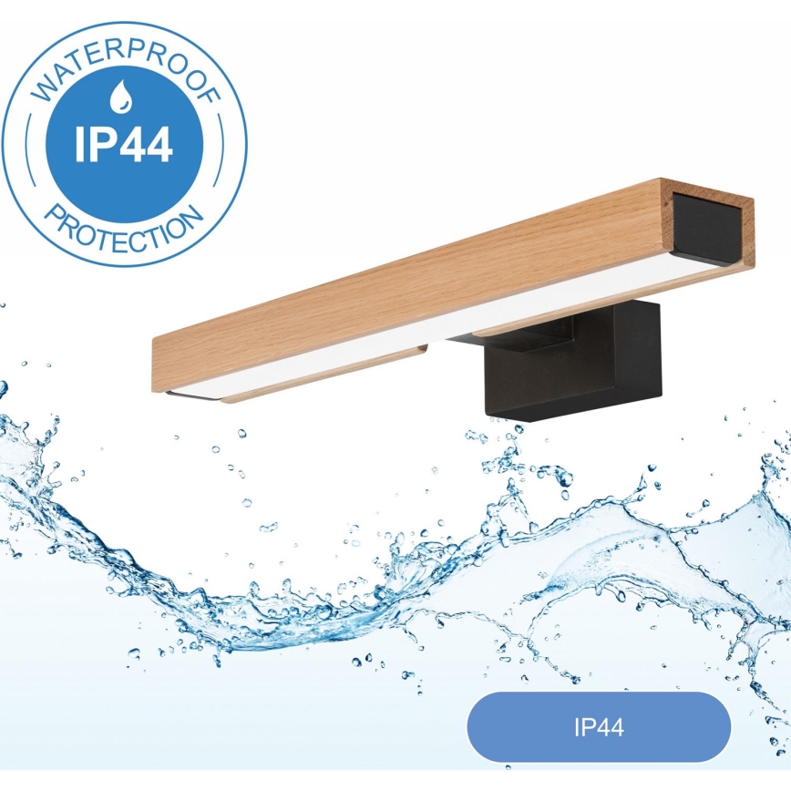 Brilagi - Iluminación LED para espejos de baño WOODY MIRROR LED/8W/230V 40 cm IP44 roble/negro