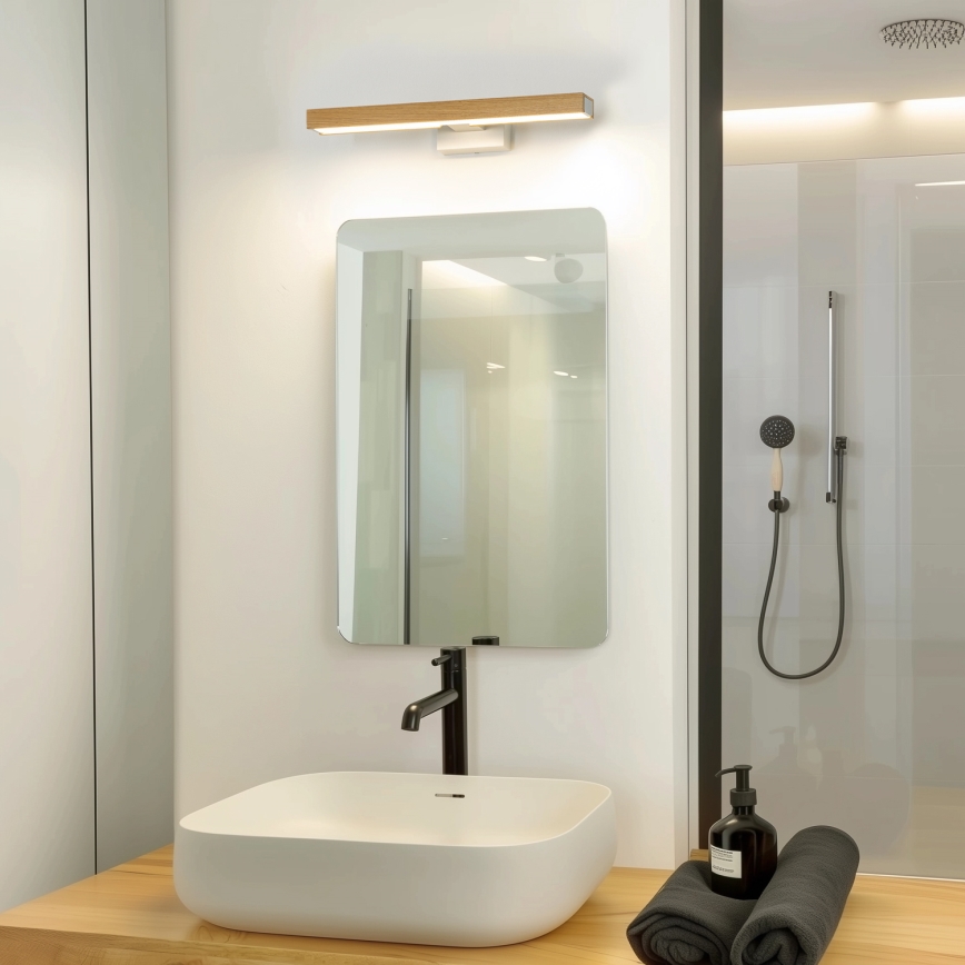 Brilagi - Iluminación LED para espejos de baño WOODY MIRROR LED/8W/230V 40 cm IP44 roble/blanco