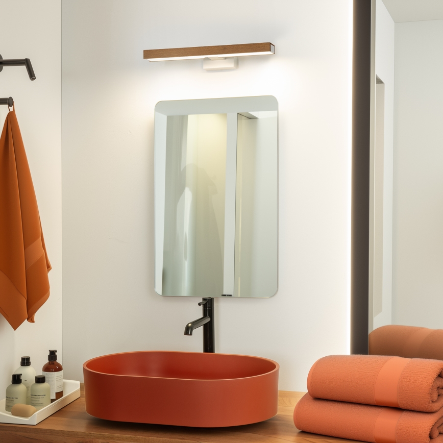 Brilagi - Iluminación LED para espejos de baño WOODY MIRROR LED/8W/230V 40 cm IP44 roble cereza/blanco