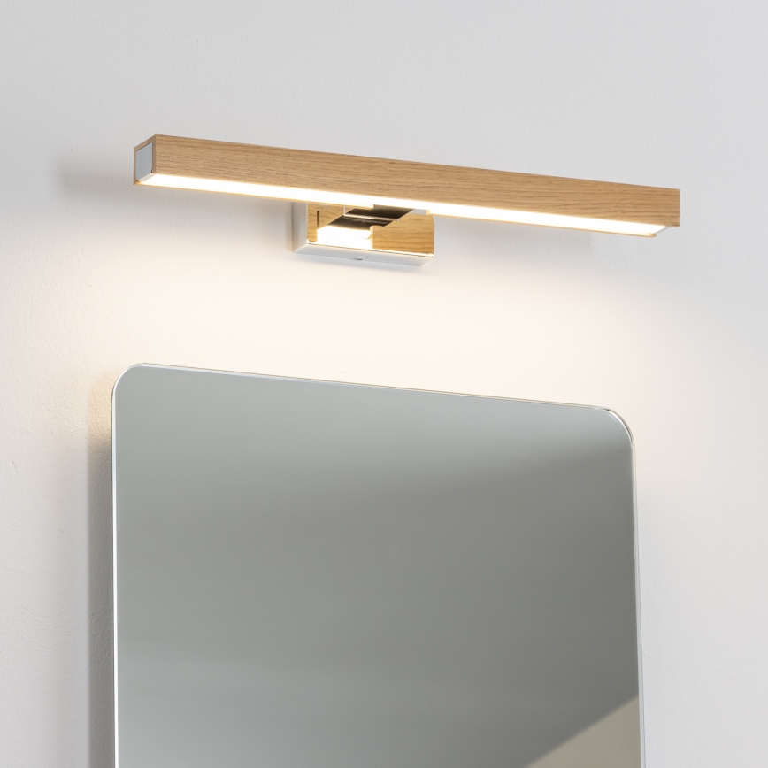 Brilagi - Iluminación LED para espejos de baño WOODY MIRROR LED/8W/230V 40 cm IP44 roble/cromo brillante