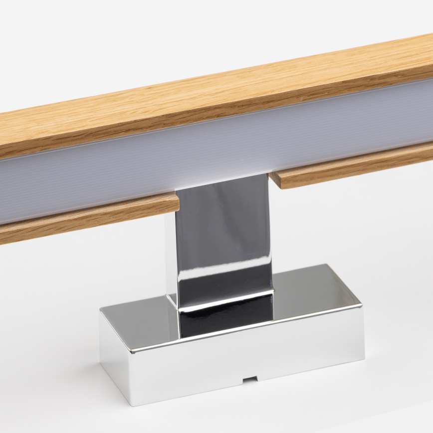 Brilagi - Iluminación LED para espejos de baño WOODY MIRROR LED/8W/230V 40 cm IP44 roble/cromo brillante