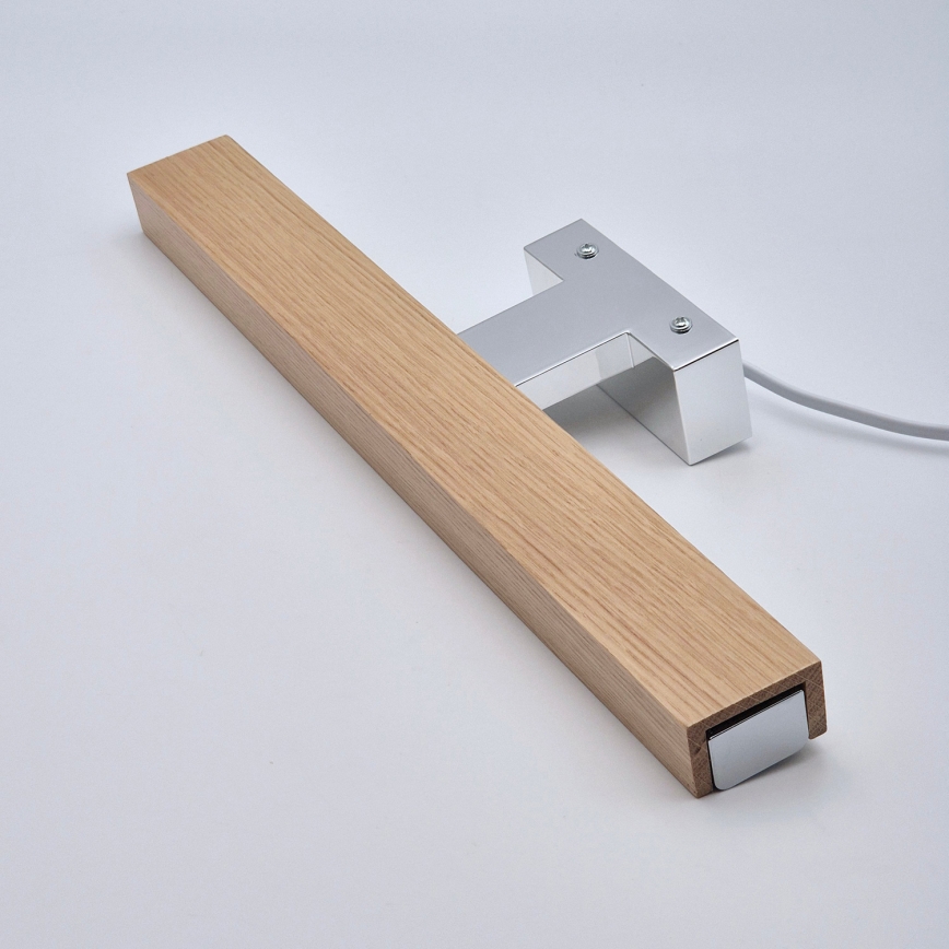 Brilagi - Iluminación LED para espejos de baño WOODY MIRROR LED/8W/230V 40 cm IP44 roble/cromo brillante