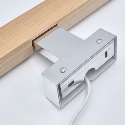 Brilagi - Iluminación LED para espejos de baño WOODY MIRROR LED/8W/230V 40 cm IP44 roble/cromo brillante