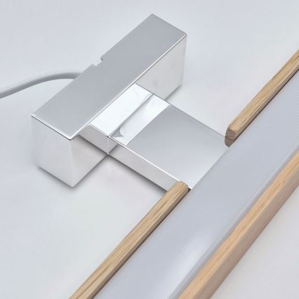 Brilagi - Iluminación LED para espejos de baño WOODY MIRROR LED/8W/230V 40 cm IP44 roble/cromo brillante